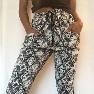Black & White Patterned Joggers